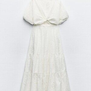 Embrodered White Dress